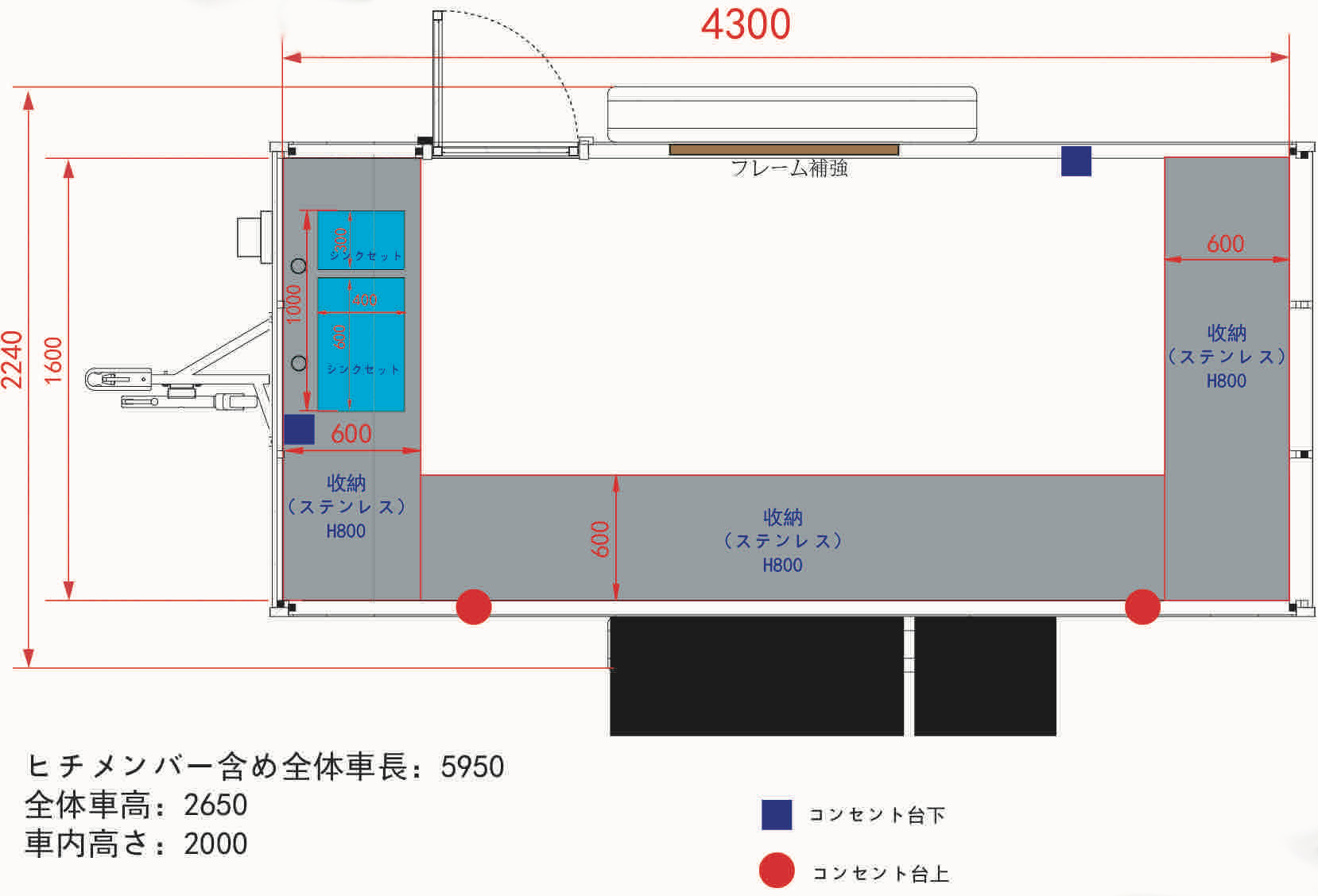 キッチントレーラー 図面